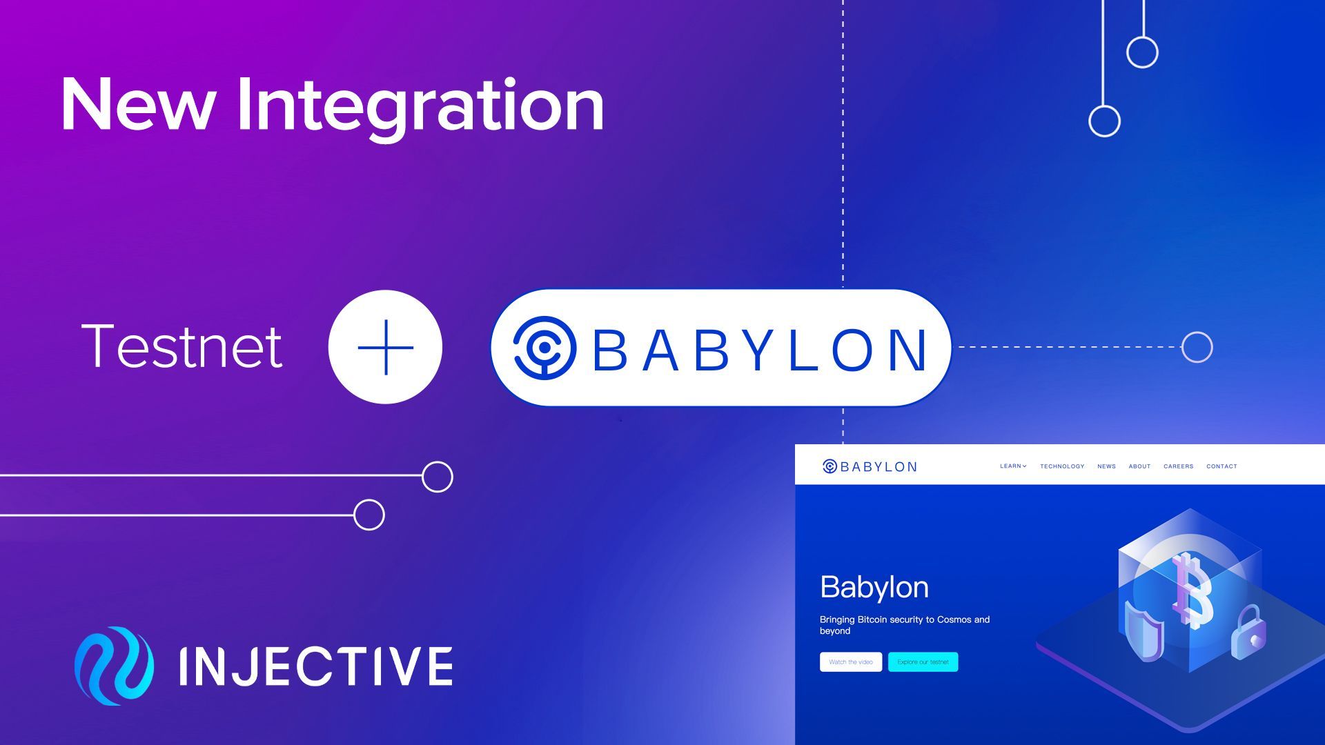 Babylon 测试网集成 Injective,将 Bitcoin 的安全性带入 Injective 生态