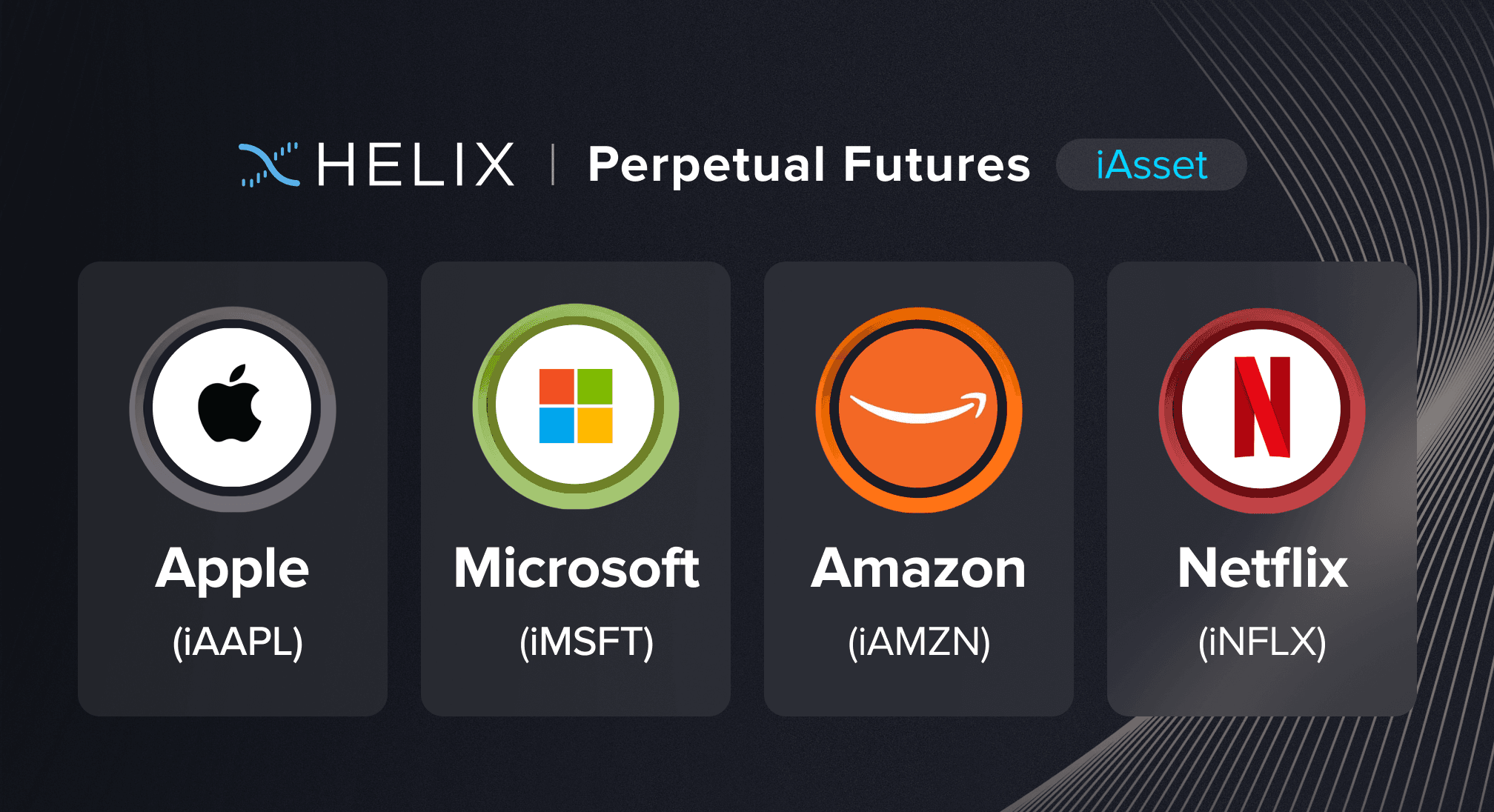 Decentralized iAAPL, iMSFT, iAMZN and iNFLX Perpetual Futures Listings on Helix