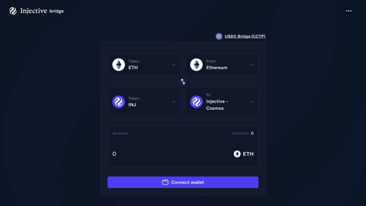 Official Injective Bridge interface
